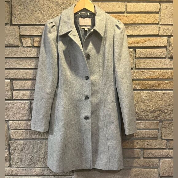 ❤️Banana Republic Fully Lined Wool Pea Coat Grey Size small jacket - Picture 1 of 14